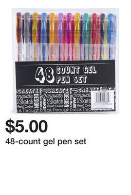 Five Below 48-count gel pen set offer