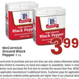 Albertsons Mccormick ground black pepper offer