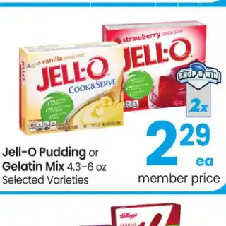 Carrs Jell - o pudding gelatin mix offer