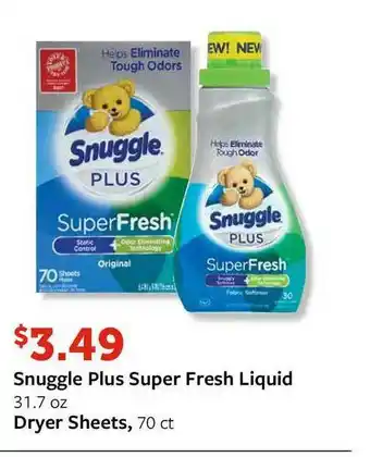 Fareway Snuggle Plus Super Fresh Liquid Dryer Sheets offer