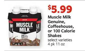 Fareway Muscle Milke Genuine Coffeehouse Or 100 Calorie Shakes offer
