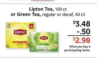 Fareway Lipton Tea Or Green Tea offer