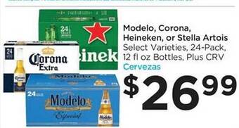 Foods Co Modelo, corona, heineken, or stella artois offer