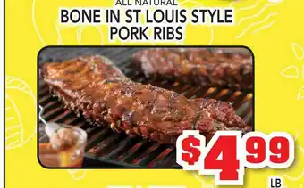 Fareway All Natural Bone In St Louis Style Pork Ribs offer