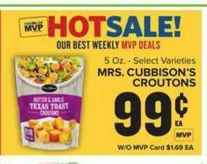 Food Lion Mrs. Cubbison's Croutons offer