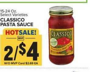 Food Lion Classico Pasta Sauce offer