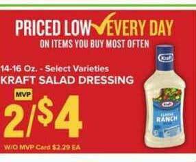 Food Lion Kraft Salad Dressing offer