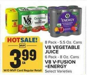 Food Lion V8 Vegetable Juice Or V8 V-fusion +energy offer