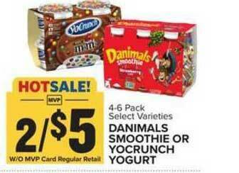 Food Lion Danimals Smoothie Or Yocrunch Yogurt offer