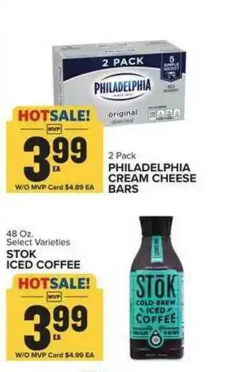 Food Lion Philadelphia Cream Cheese Bars Or Stok Iced Coffee offer