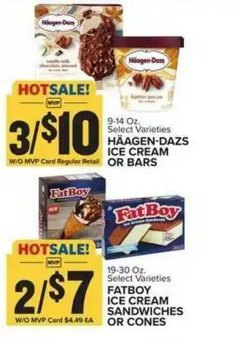 Food Lion Häagen-dazs Ice Cream Or Bars Or Fatboy Ice Cream Sandwiches Or Cones offer