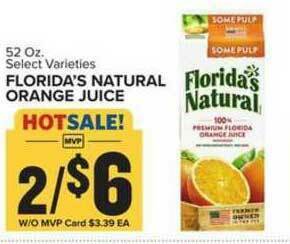 Food Lion Florida's Natural Orange Juice offer