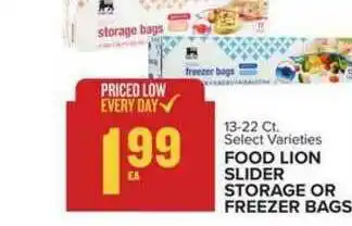Food Lion Food Lion Slider Storage Or Freezer Bags offer