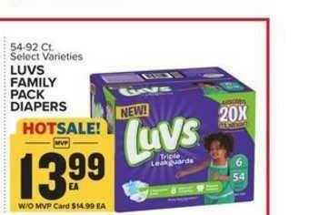 Food Lion Luvs Family Pack Diapers offer