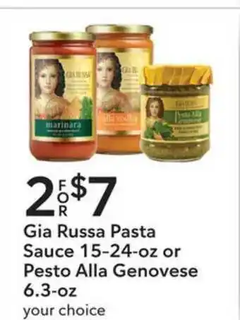 Publix Gia Russsa Pasta Sauce 15-24-oz Or Pesto Alla Genovese 6.3-oz offer