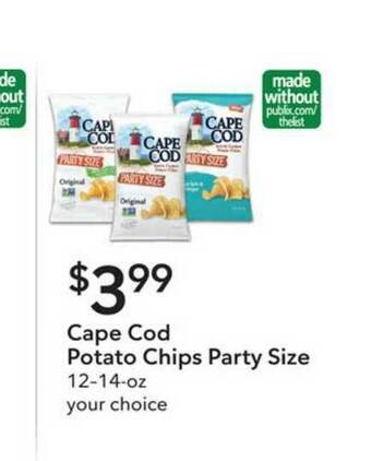 Publix Cape Cod Potato Chips Party Size offer