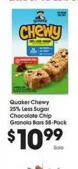 Ralphs Quaker Chewy 25% Less Sugar Chocolate Chip Granola Bars 58-pack offer