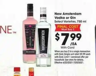 Ralphs New Amsterdam Vodka Or Gin offer