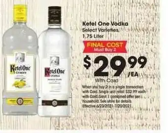 Ralphs Ketel One Vodka Select Varieties offer