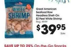Ralphs Great American Seafood Raw Headless Shell-on Ze Peel White Shrimp offer