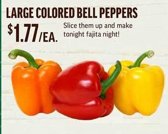 Central Market Large colored bell peppers offer