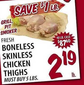 Karns Boneless skinless chicken thighs offer