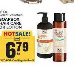 Food Lion Soapbox hair care or lotion offer