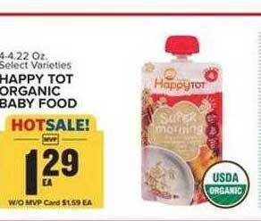 Food Lion Happy tot organic baby food offer