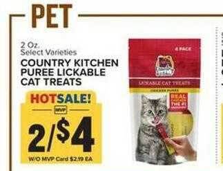 Food Lion Country kitchen puree lickable cat treats offer