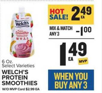 Food Lion Welch's protein smoothies offer