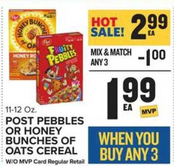 Food Lion Post pebbles or honey bunches of oats cereal offer