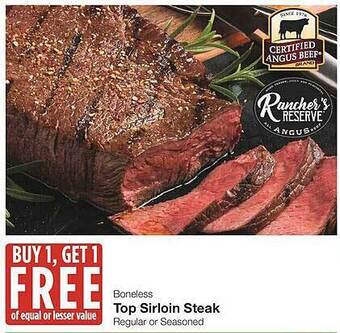 United Supermarkets Boneless top sirloin steak offer