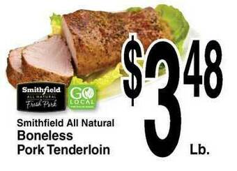 Super Saver Smithfield All Natural Boneless Pork Tenderloin offer