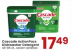 Albertsons Cascade ActionPacs Dishwasher Detergent offer