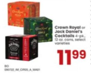 Albertsons Crown Royal or Jack Daniel's Cocktails offer
