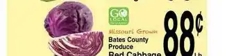 Super Saver Bates County Produce Red Cabbage offer