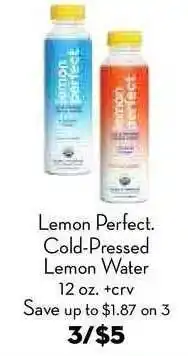 Bristol Farms Lemon Perfect Cold-pressed Lemon Water offer
