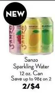 Bristol Farms Sanzo Sparkling Water 12 Oz. Can offer