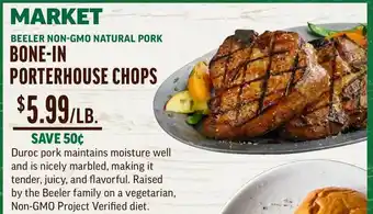 Central Market Beeler Non-gmo Natural Pork Bone-in Portehouse Chops offer