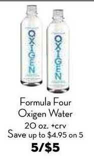 Bristol Farms Formula Four Oxigen Water offer