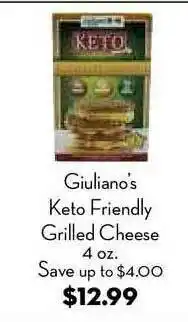 Bristol Farms Giulianos Keto Friendly Grilled Cheese offer