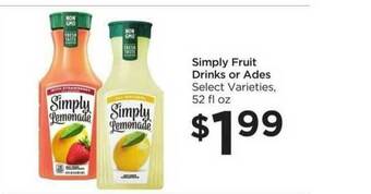 Food 4 Less Simply Fruit Drinks Or Ades offer
