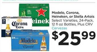 Food 4 Less Modelo, corona, heineken, or stella artois offer