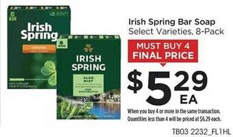 Food 4 Less Irish spring bar soap offer