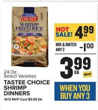 Food Lion Tastee choice shrimp dinners offer