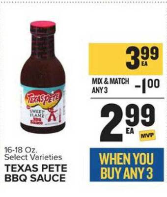 Food Lion Texas pete bbq sauce offer