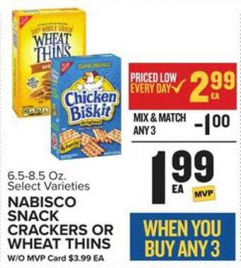 Food Lion Nabisco snack crackers or wheat thins offer