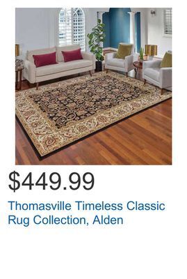 Costco Thomasville timeless classic rug collection, alden offer