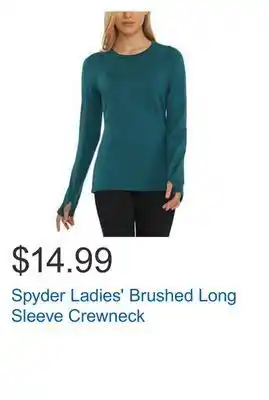 Costco Spyder ladies' brushed long sleeve crewneck offer