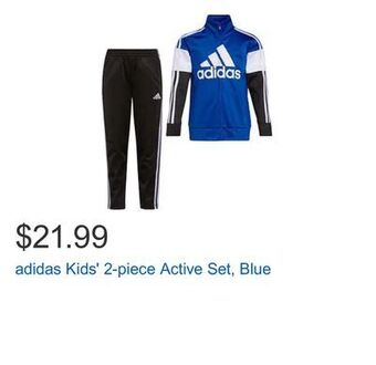 Costco Adidas kids' 2-piece active set, blue offer